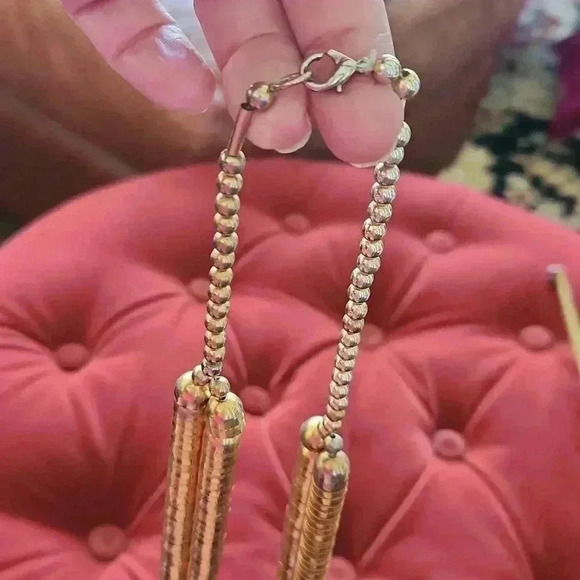 Vintage Tribal Stacked Cupped Snake Coil Necklace Goldtone - Picture 10 of 16